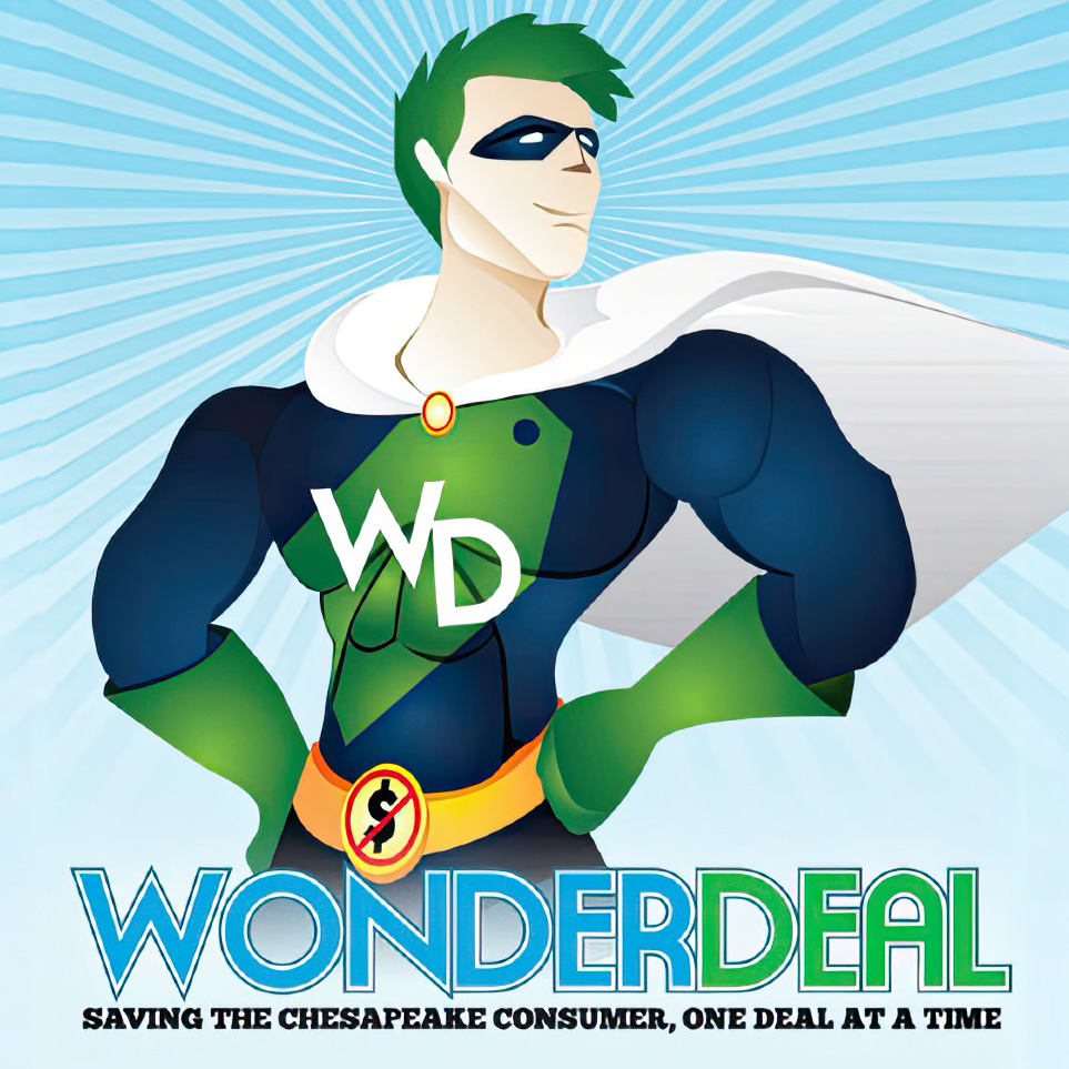 WonderDeal digital product branding, web platform and mascot design